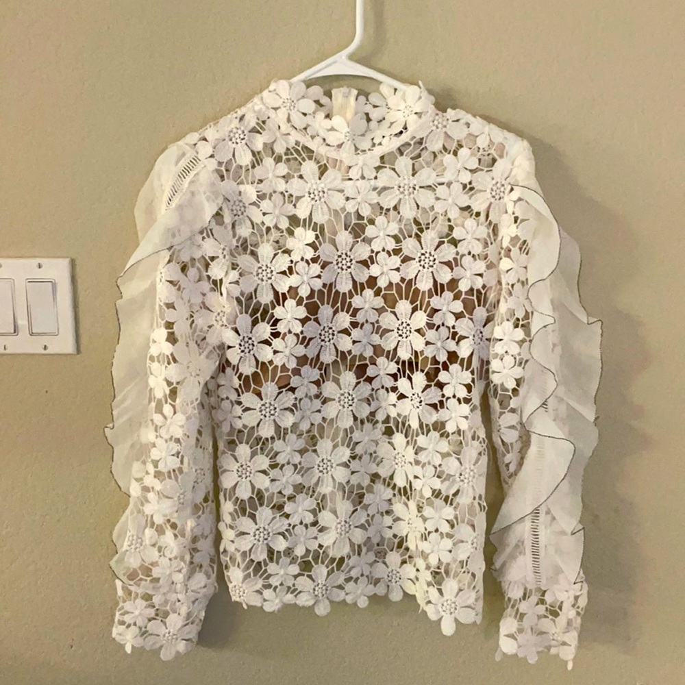 Self-portrait lace top white US size 4